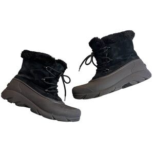 Sorel Snow Angel Black Lace Up Boots Womens Size 8 Snow Winter Fur Insulated